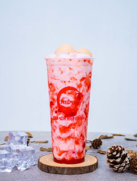 Sữa Tươi Lắc Vải Dâu Tây