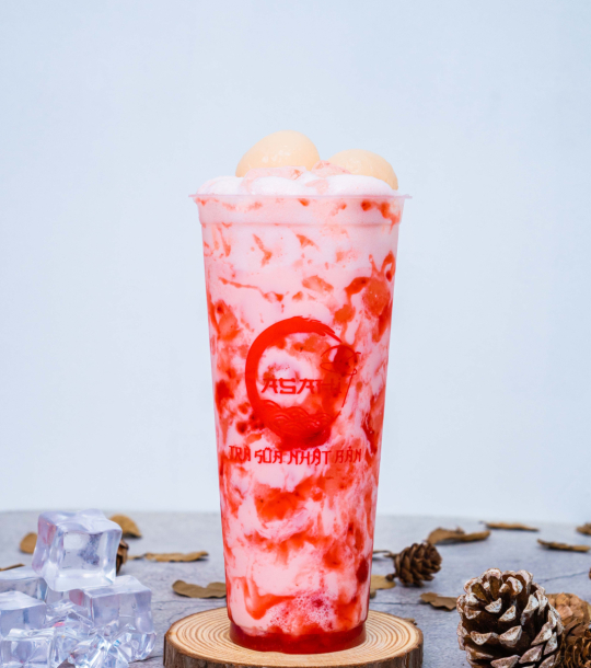 Sữa Tươi Lắc Vải Dâu Tây